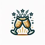 Dos copas de champán chocando con burbujas saliendo